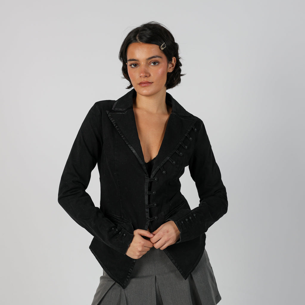 Black Y2K Object Suede Jacket (M)