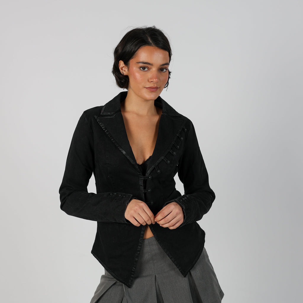 Black Y2K Object Suede Jacket (M)