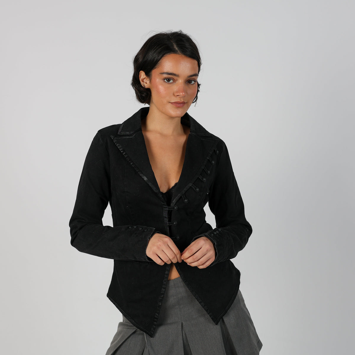 Black Y2K Object Suede Jacket (M)