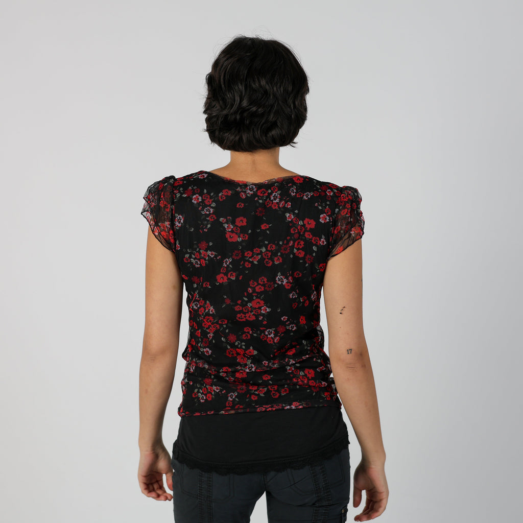 Black Y2K Zuiki Woven Top (M)