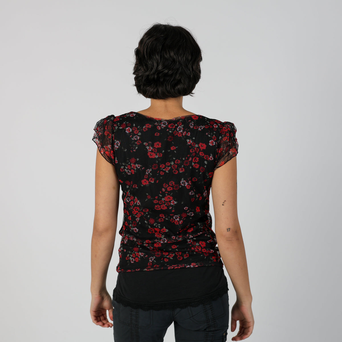 Black Y2K Zuiki Woven Top (M)