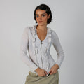 White Y2K Blouse (XS)