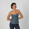 Blue Y2K Guess Woven Top Bandeau (S)