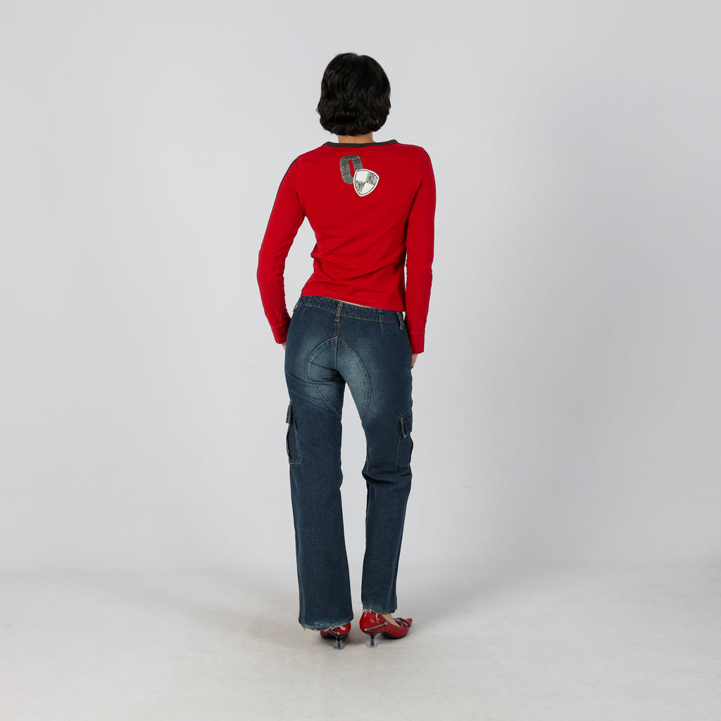 Blue Y2K Made in Italy Straight Jeans (S)
