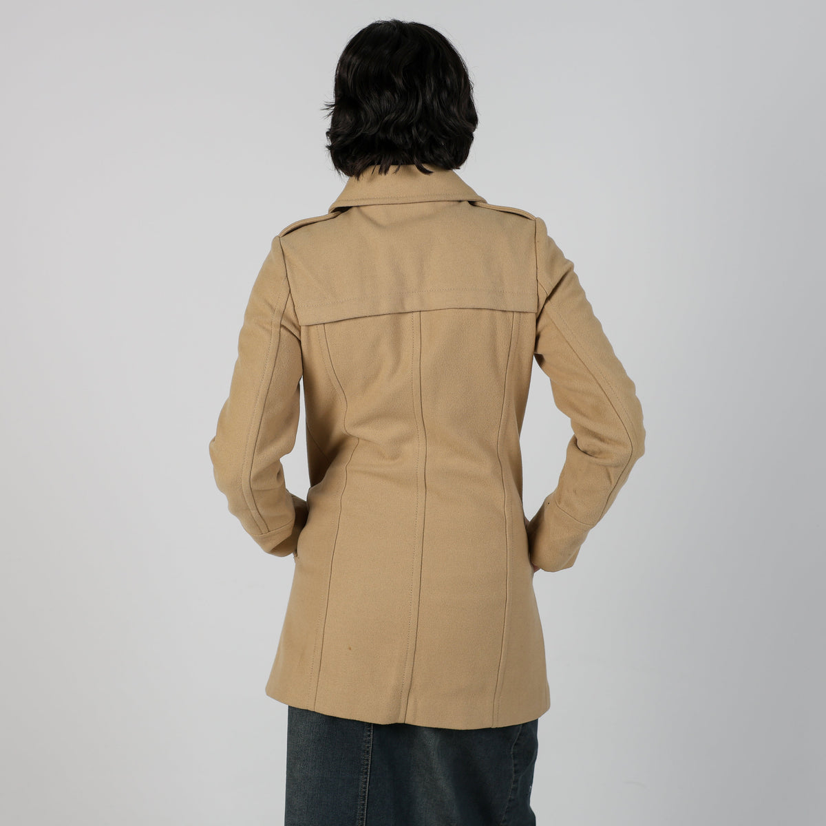 Tan Y2K Sisley Trench Coat (S)