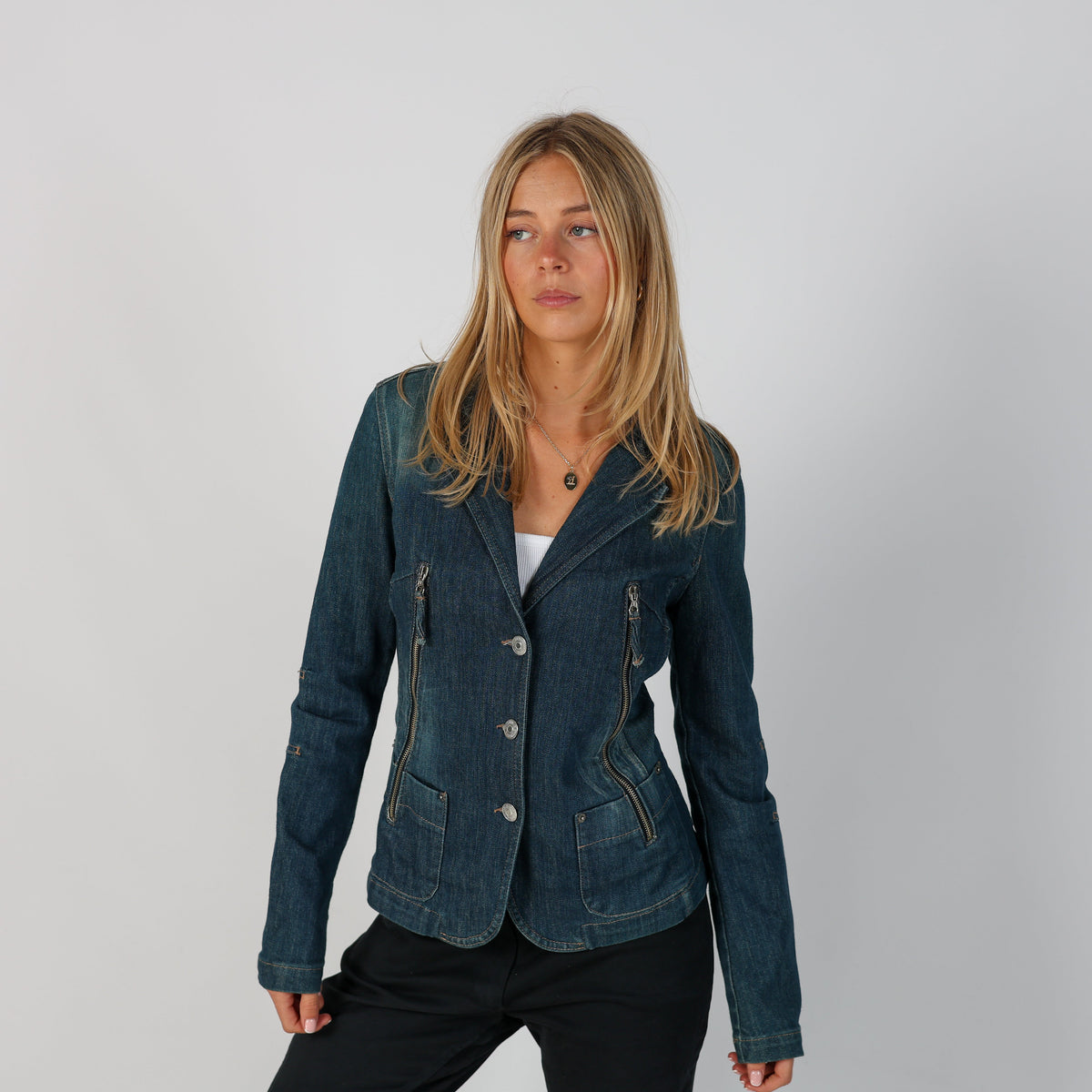 Blue Y2K Sisley Denim Jacket (S)