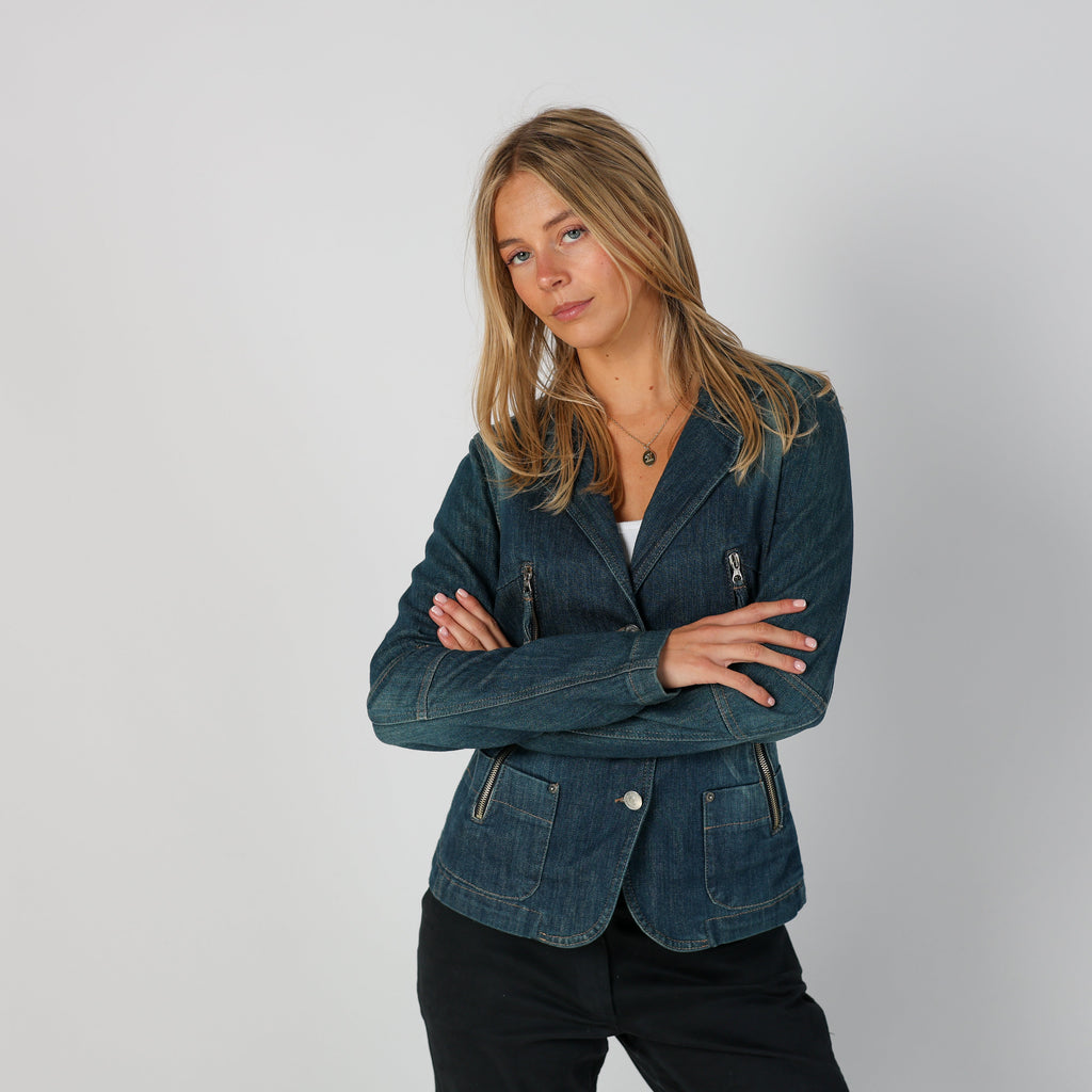 Blue Y2K Sisley Denim Jacket (S)