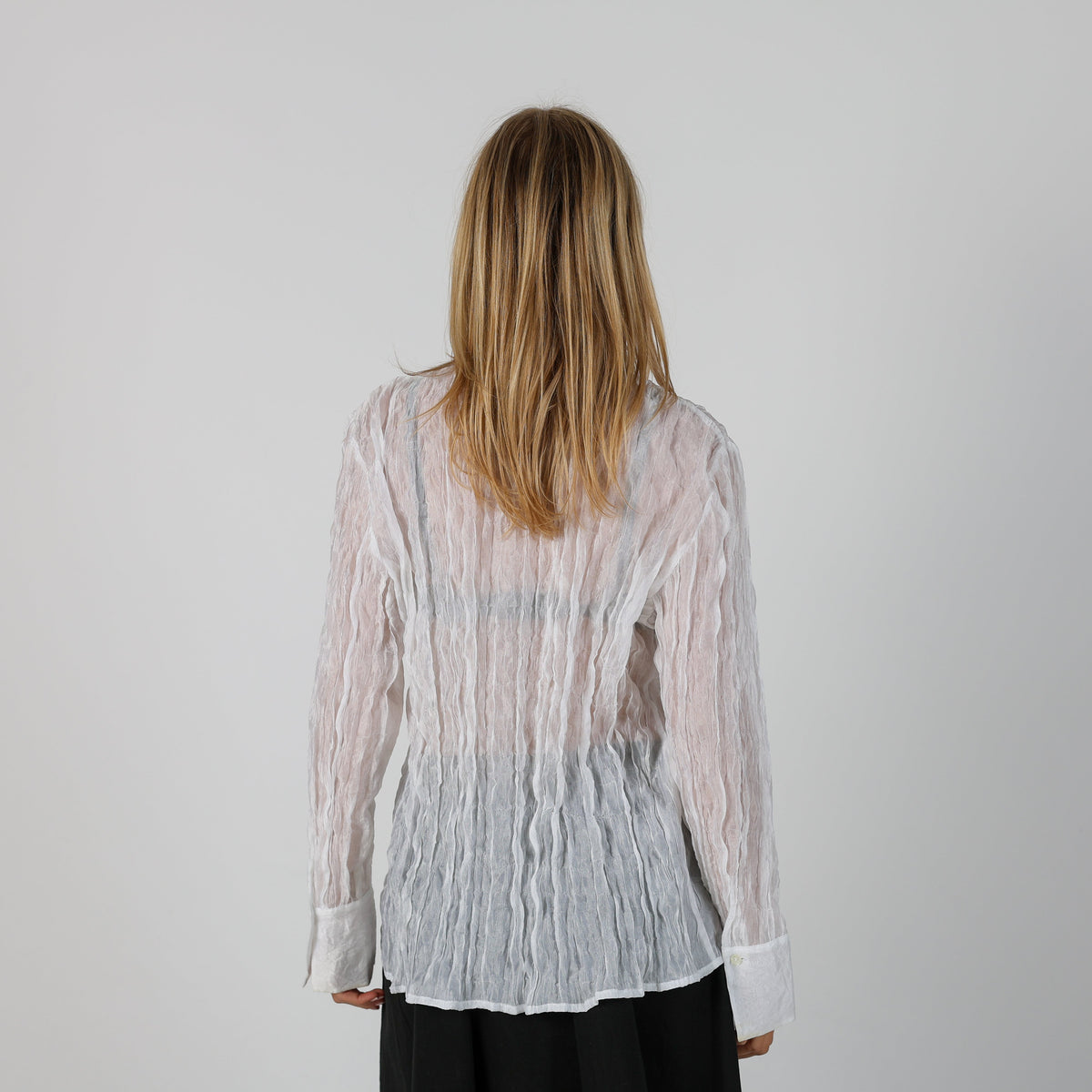 Ivory Y2K Madeleine Shirt Sheer (M)