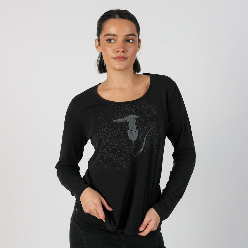 Black Y2K Trussardi Long Sleeve Top (M)