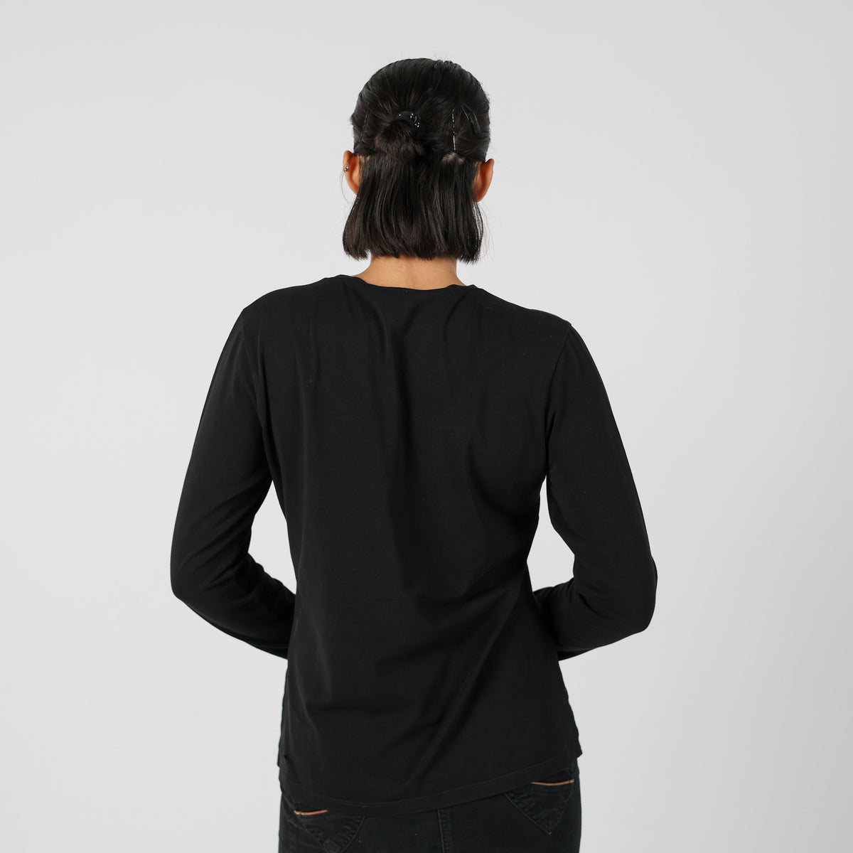 Black Y2K Trussardi Long Sleeve Top (M)