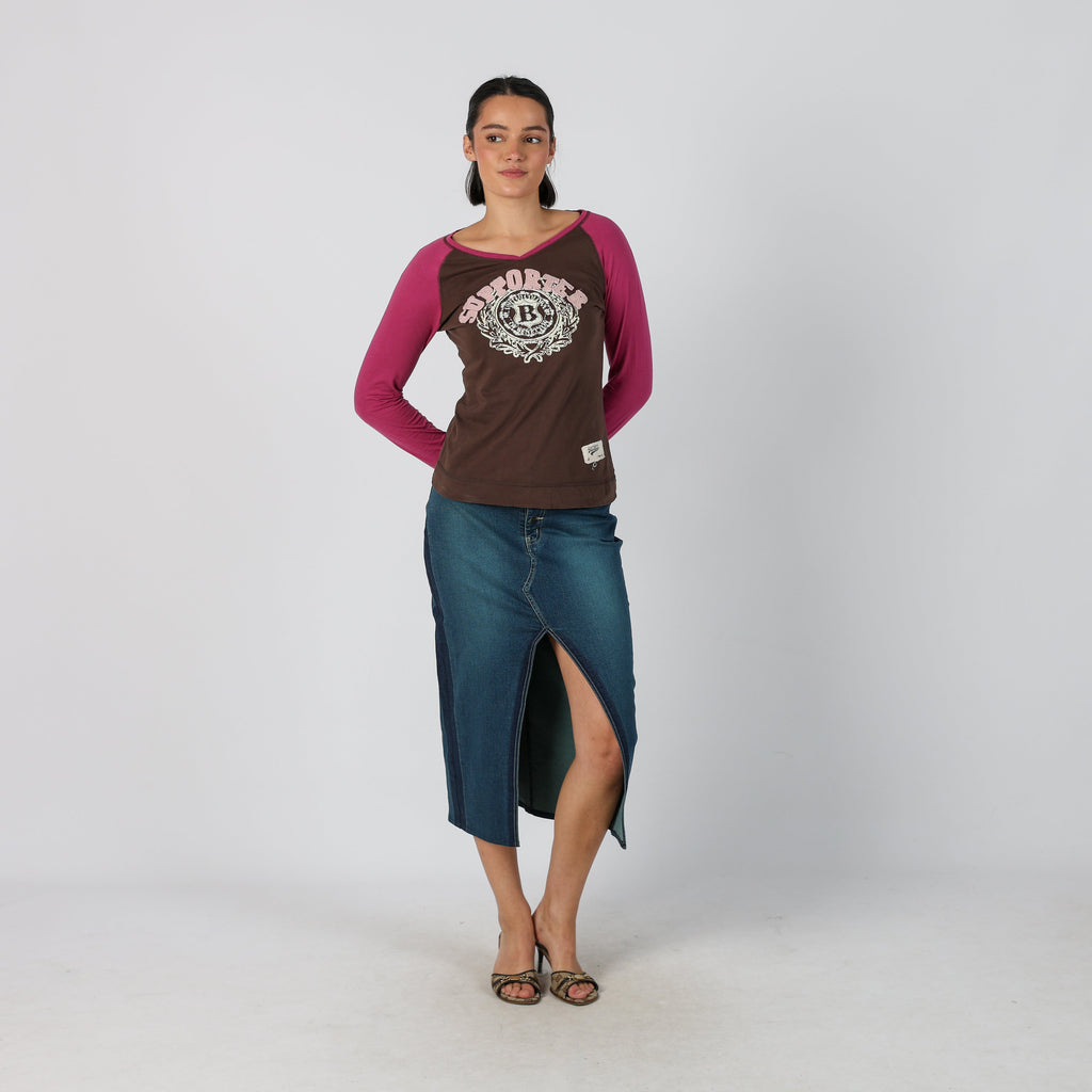 Blue Y2K Pepe Jeans Denim Midi Skirt Split (XS)