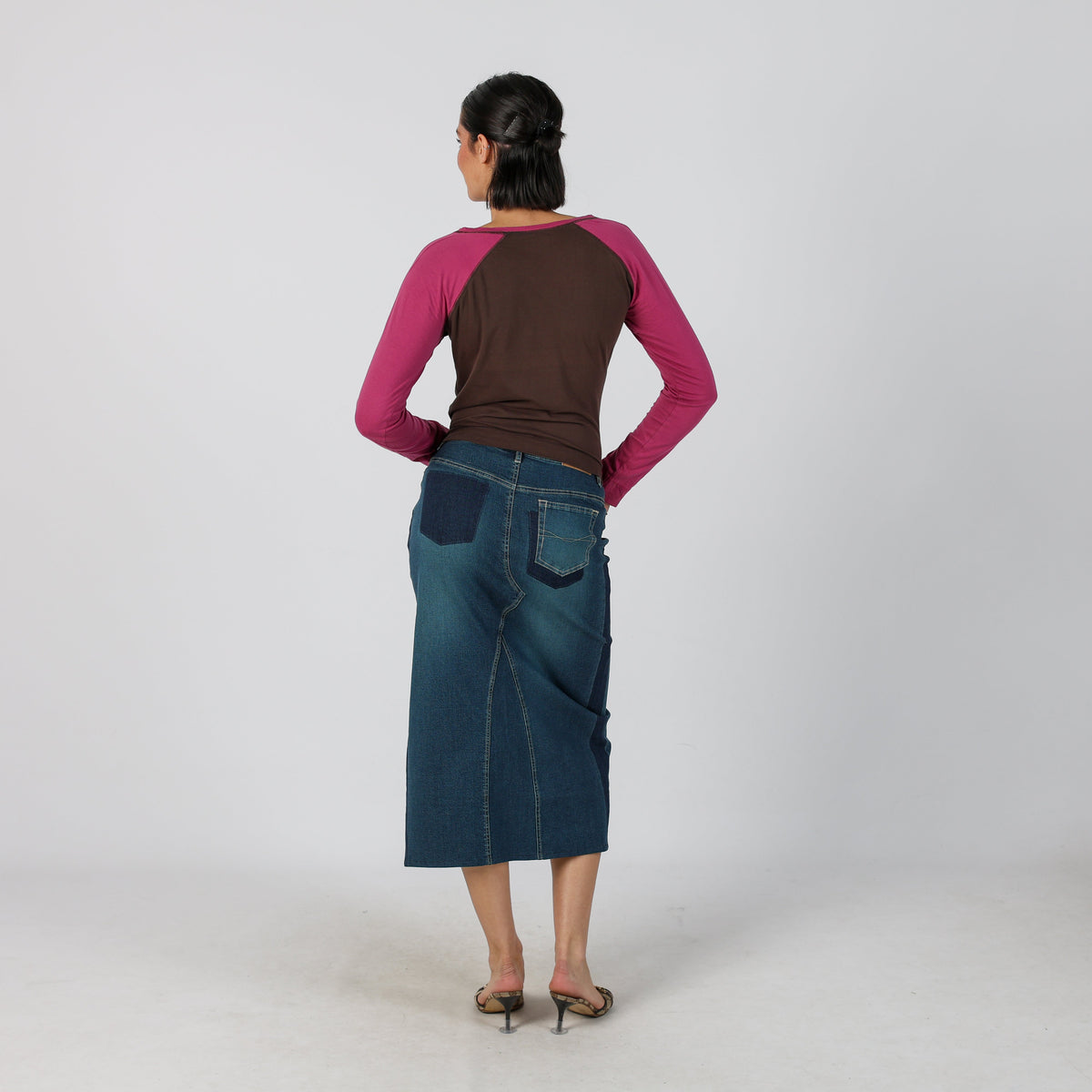 Blue Y2K Pepe Jeans Denim Midi Skirt Split (XS)