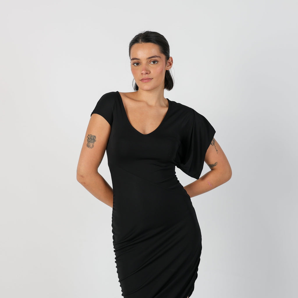 Black Y2K Guess Woven Midi Dress (S)
