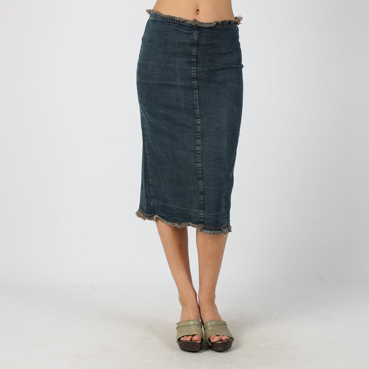 Blue Y2K Denim Midi Skirt (XS)
