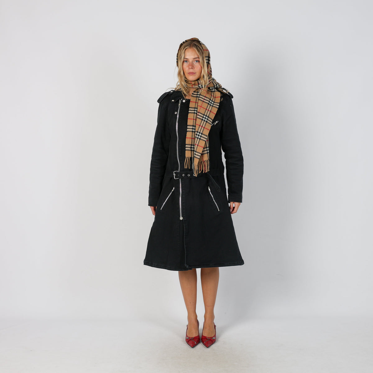 Black Y2K Gothicana Trench Coat (M)