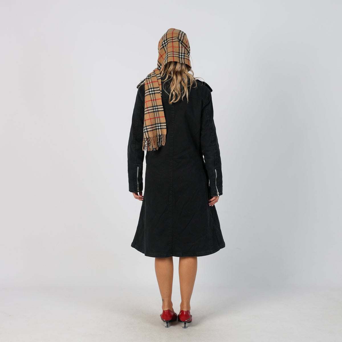 Black Y2K Gothicana Trench Coat (M)
