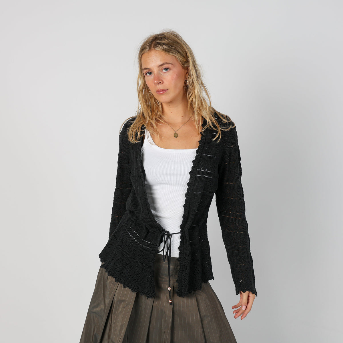 Black Y2K Made in Italy Cardigan (M)