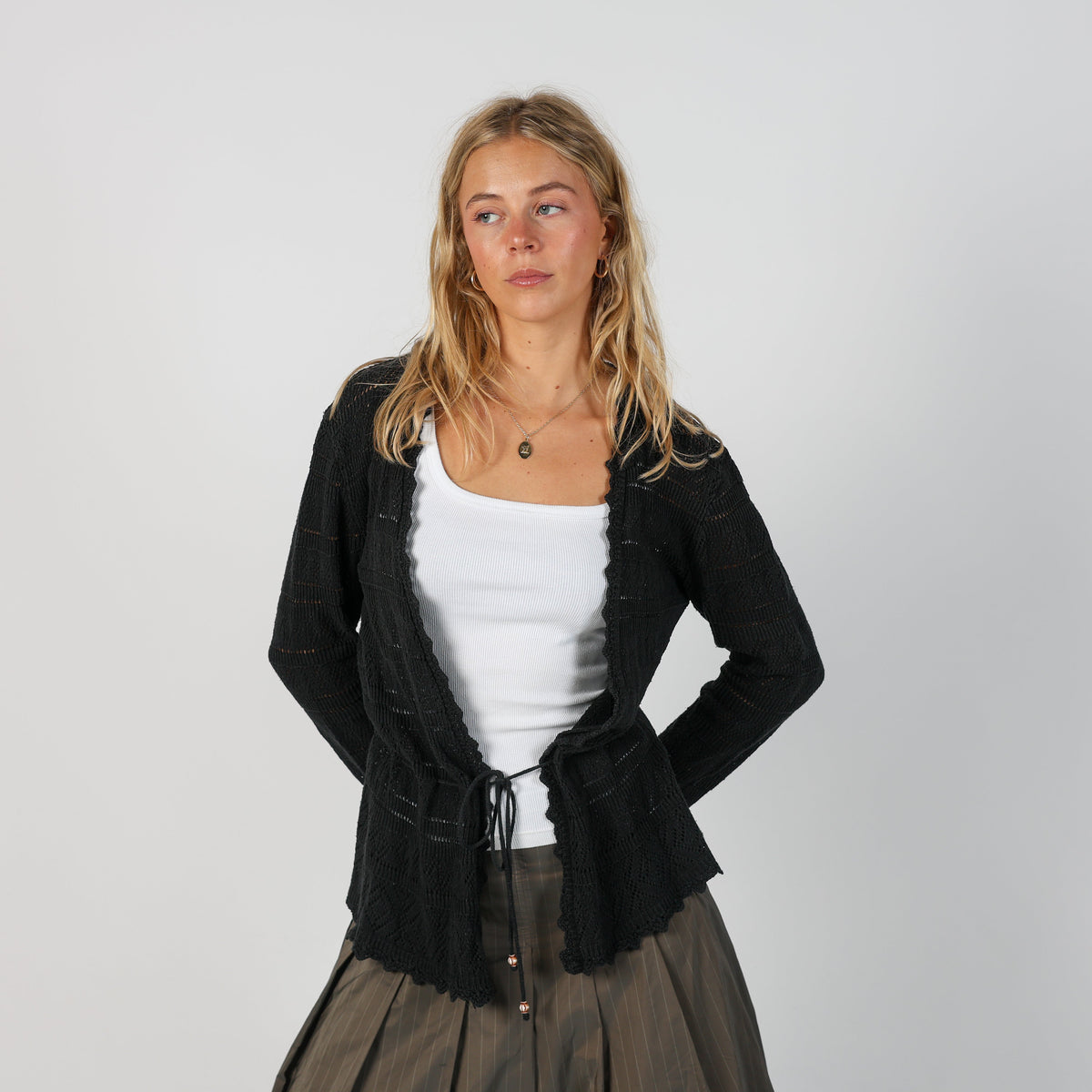 Black Y2K Made in Italy Cardigan (M)
