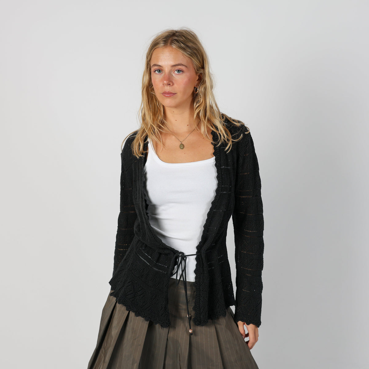 Black Y2K Made in Italy Cardigan (M)
