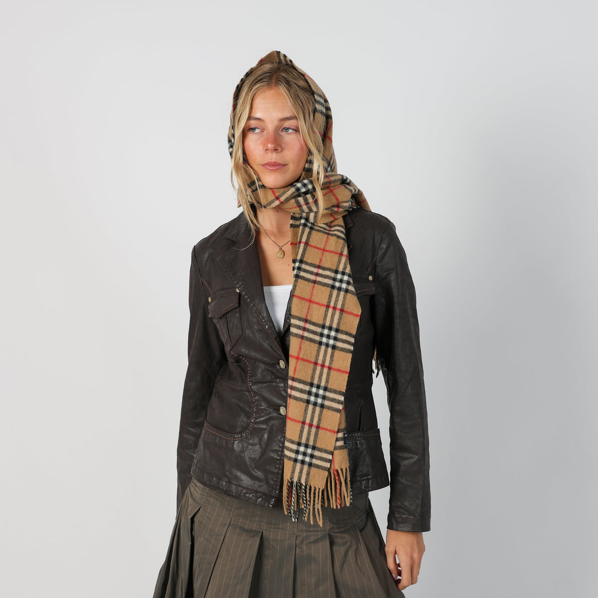 Brown Y2K Trussardi Leather Jacket Faux leather (M)