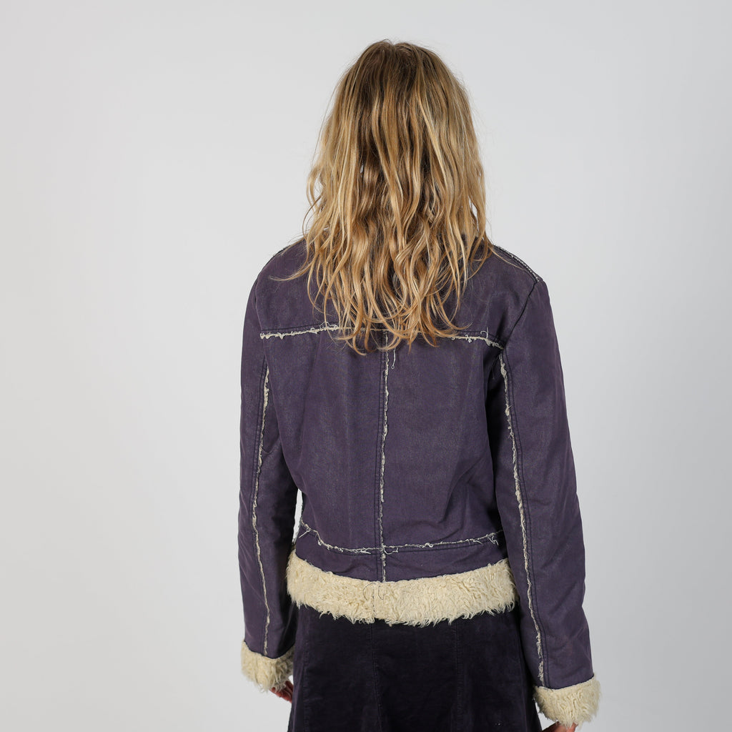 Purple Y2K Made in Italy Afghan Coat (M)