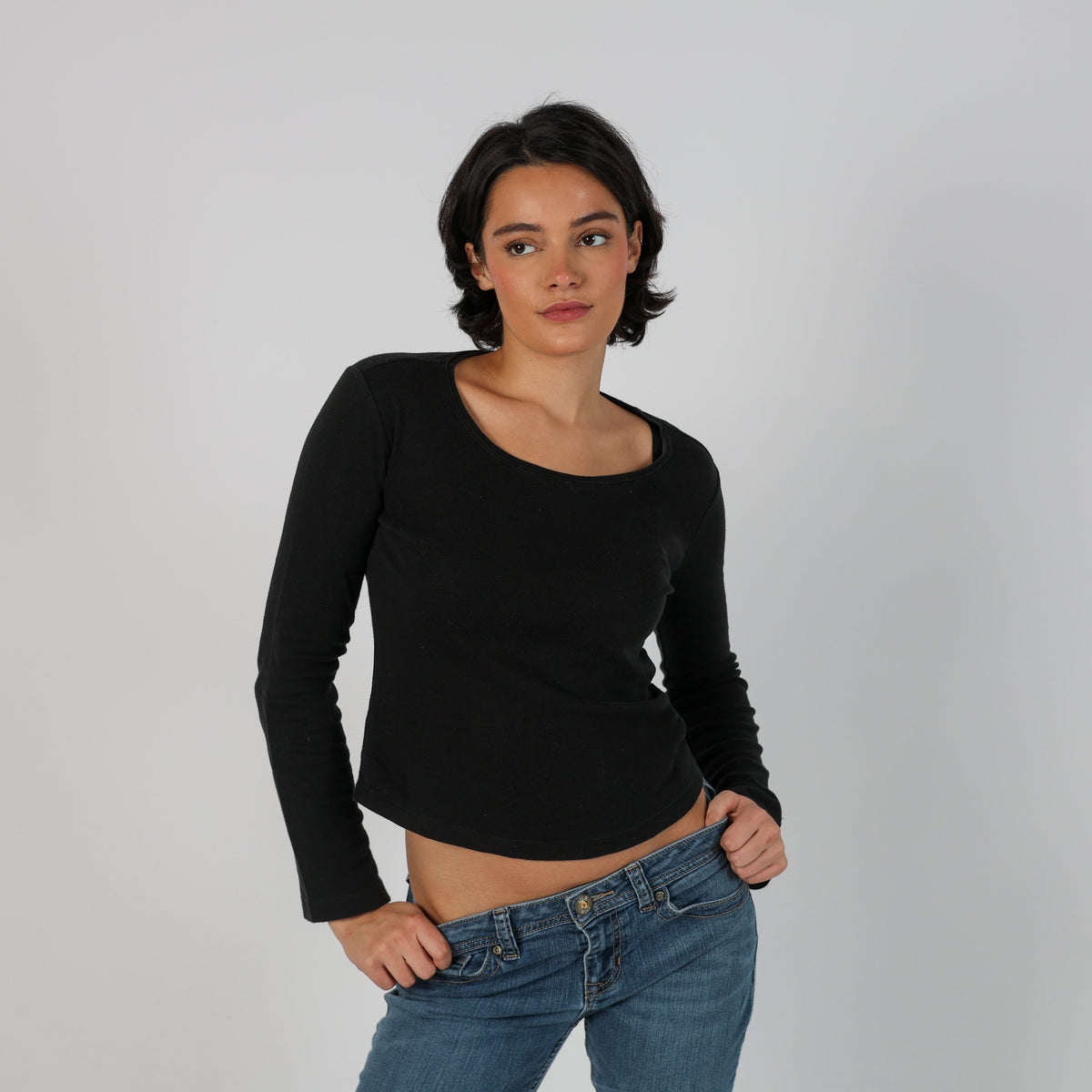 Black Y2K Diesel Long Sleeve Top (S)