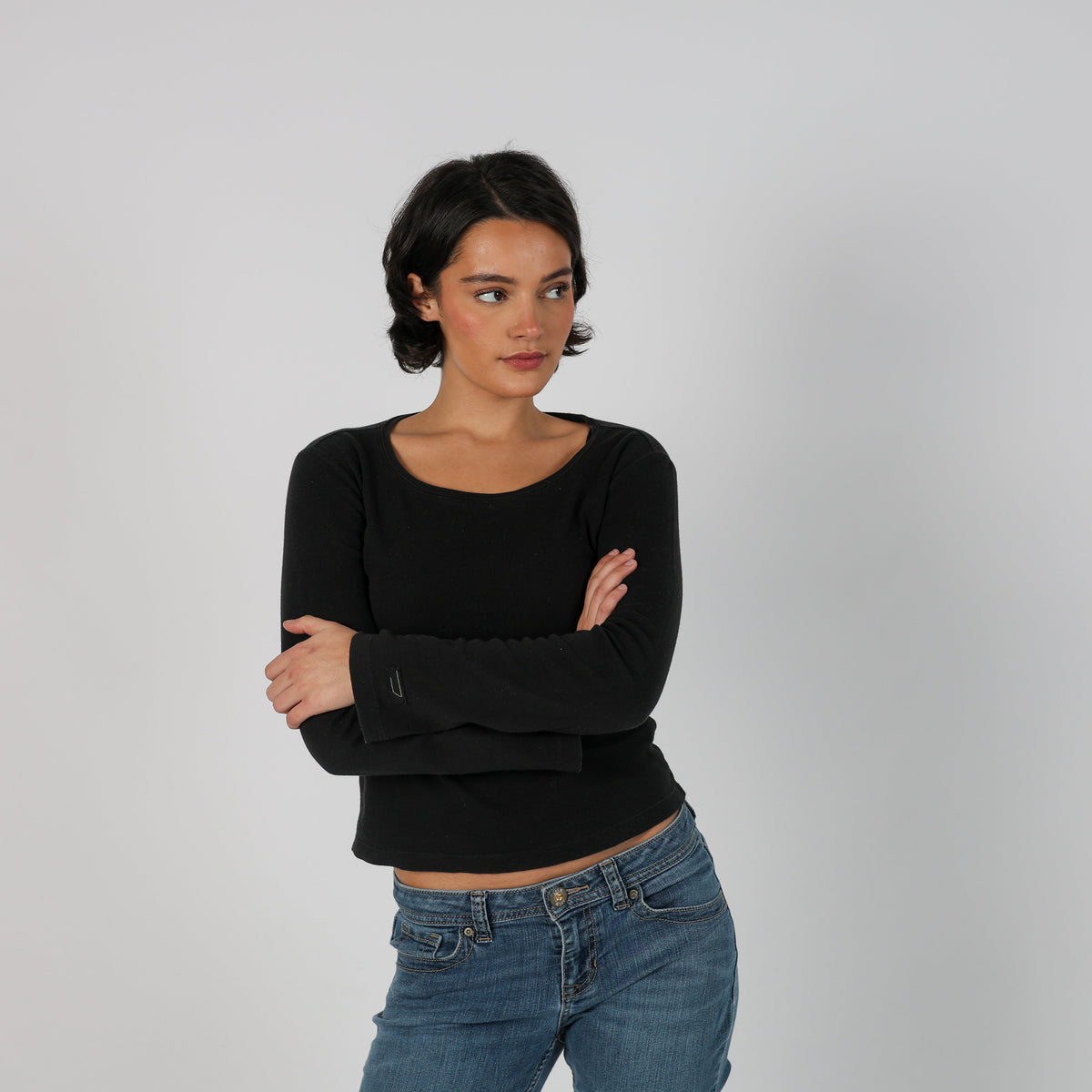 Black Y2K Diesel Long Sleeve Top (S)