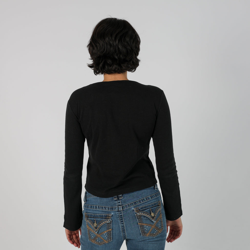 Black Y2K Diesel Long Sleeve Top (S)
