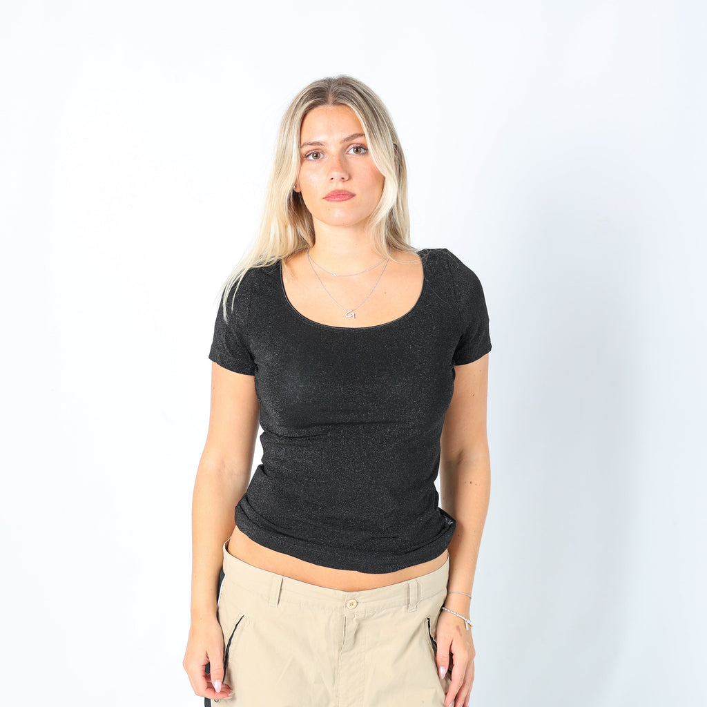 Black 90s Gianfranco Ferre Cami Sparkle (M)