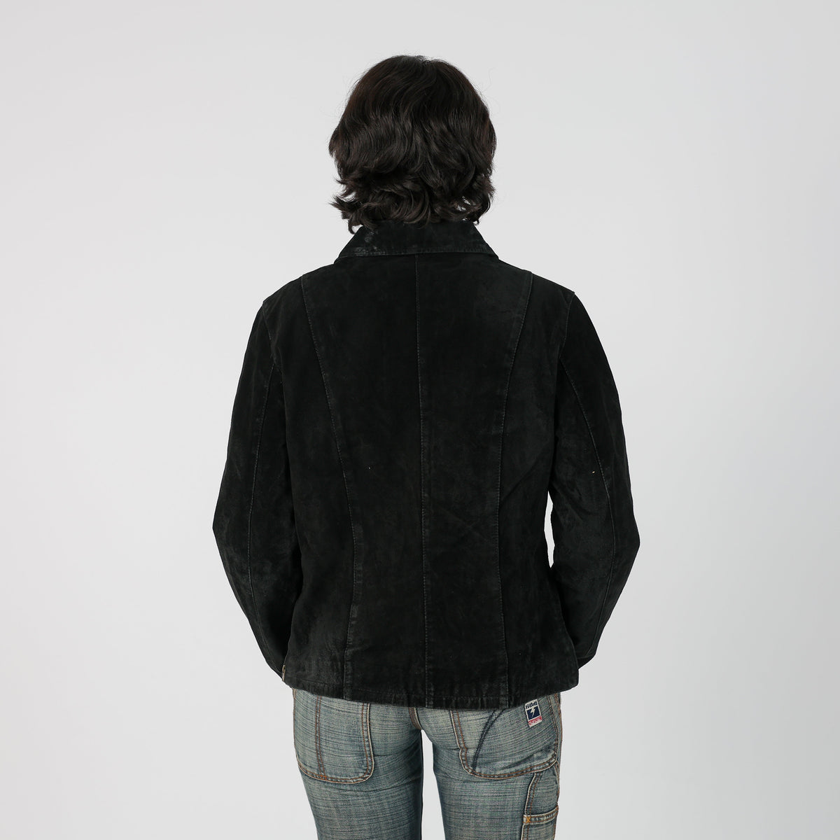 Black Y2K Effetti Suede Jacket (M)