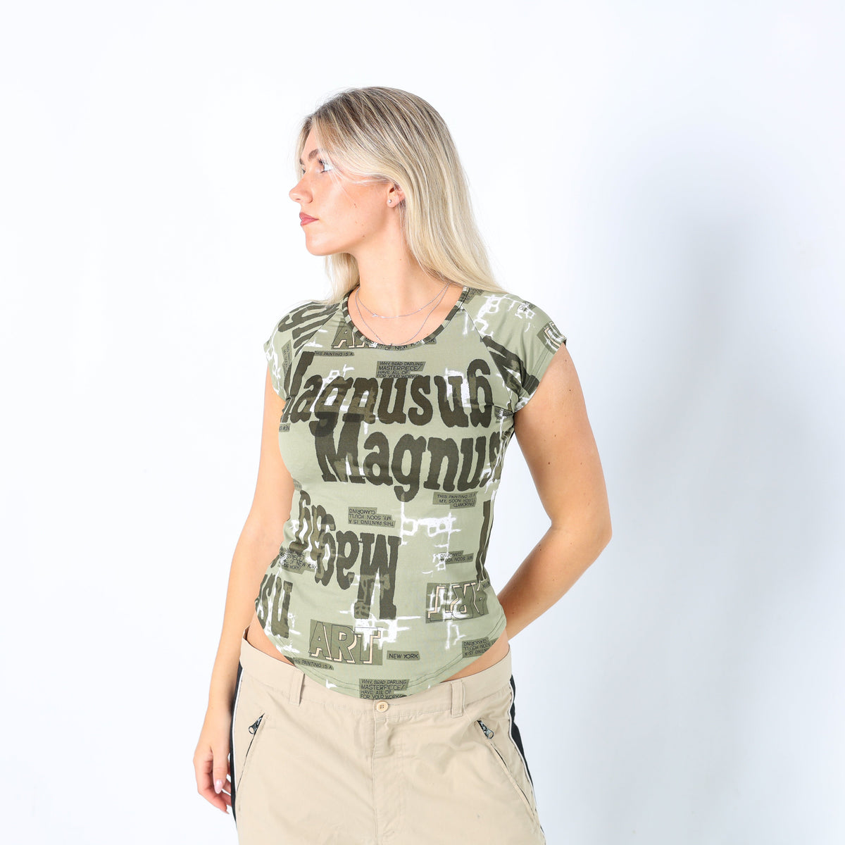 Light Green Y2K Made in Italy T-shirt (M)