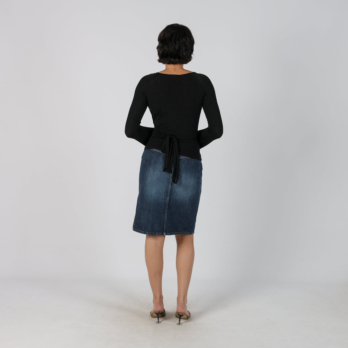 Blue Y2K Sisley Denim Midi Skirt (M)