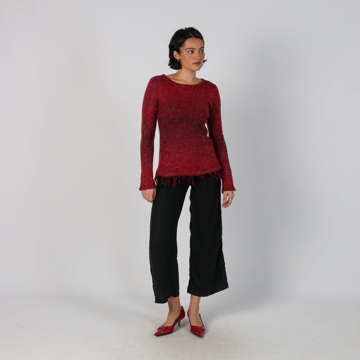 Black Y2K Sisley Linen Trousers (S)