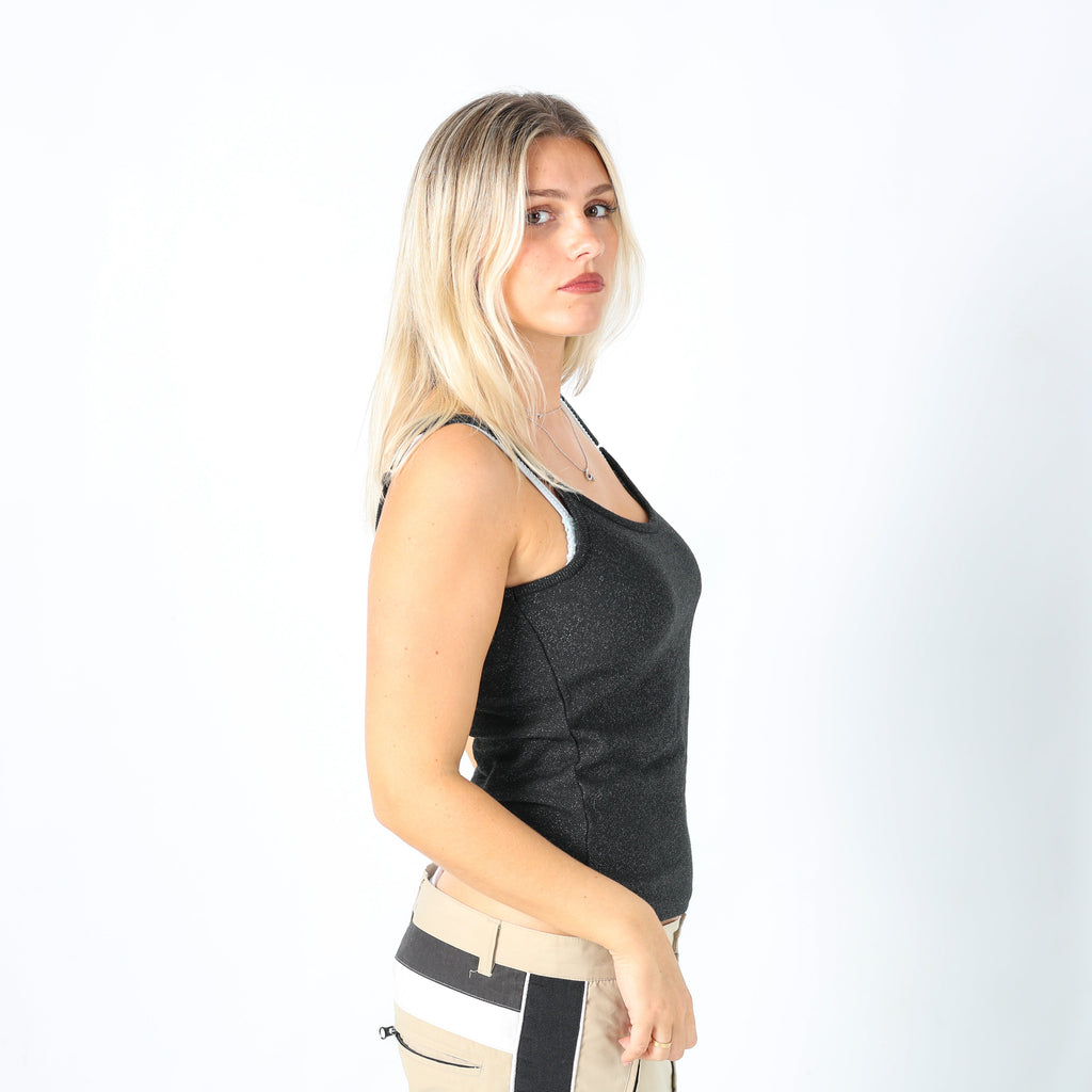 Black Y2K Rosa Frigerid Cami Sparkle (L)