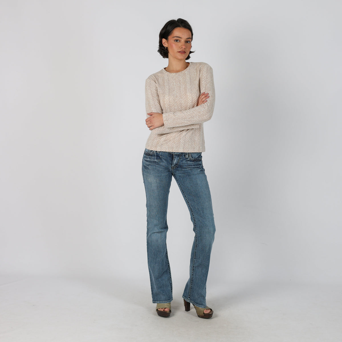 Blue Y2K Silver Bootcut Jeans (S)