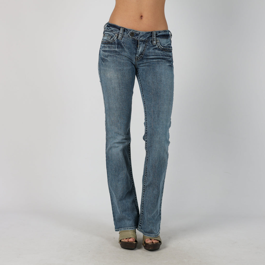 Blue Y2K Silver Bootcut Jeans (S)