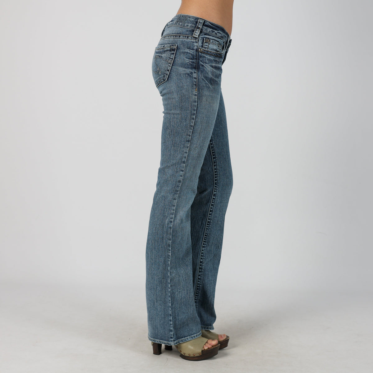 Blue Y2K Silver Bootcut Jeans (S)