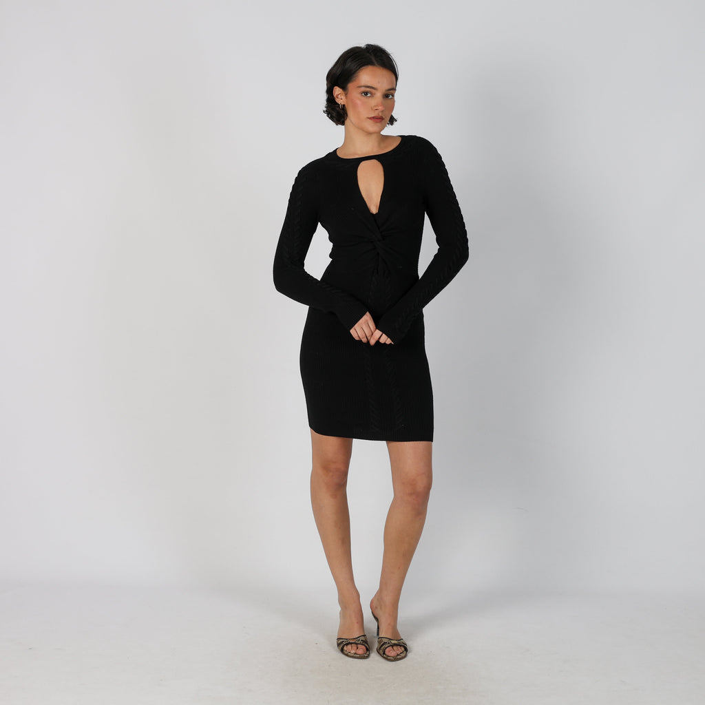 Black Y2K Guess Knitted Midi Dress (XS)