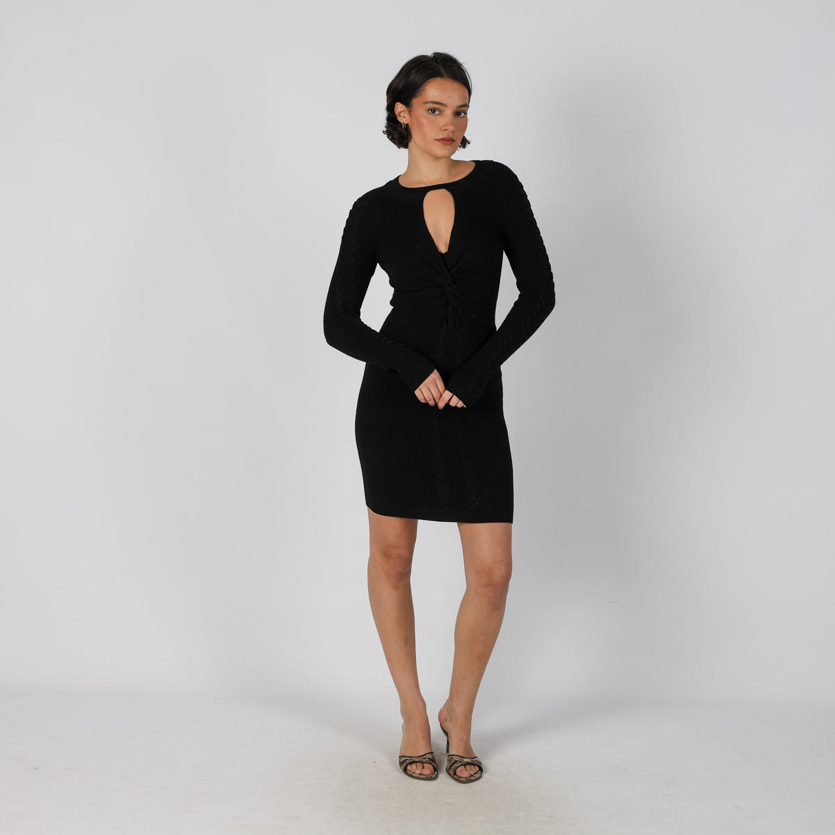 Black Y2K Guess Knitted Midi Dress (XS)