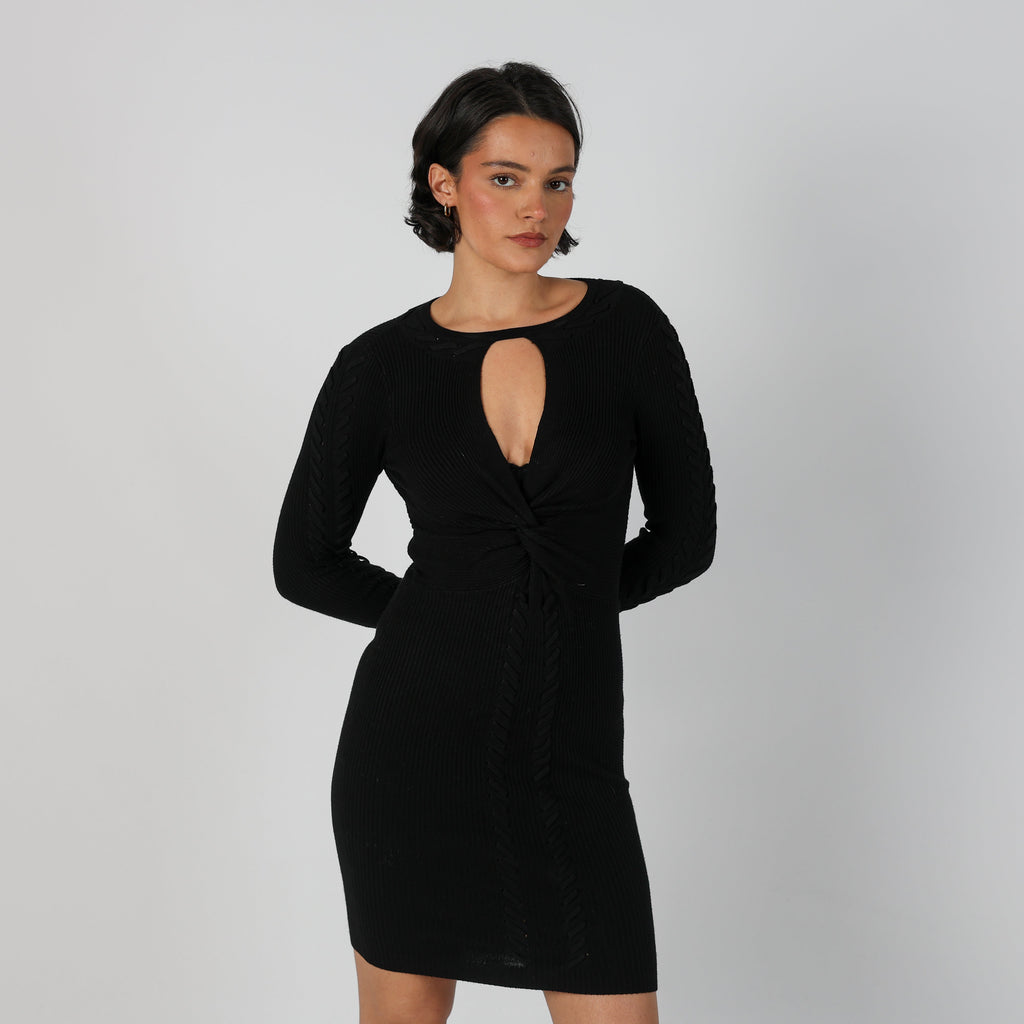 Black Y2K Guess Knitted Midi Dress (XS)