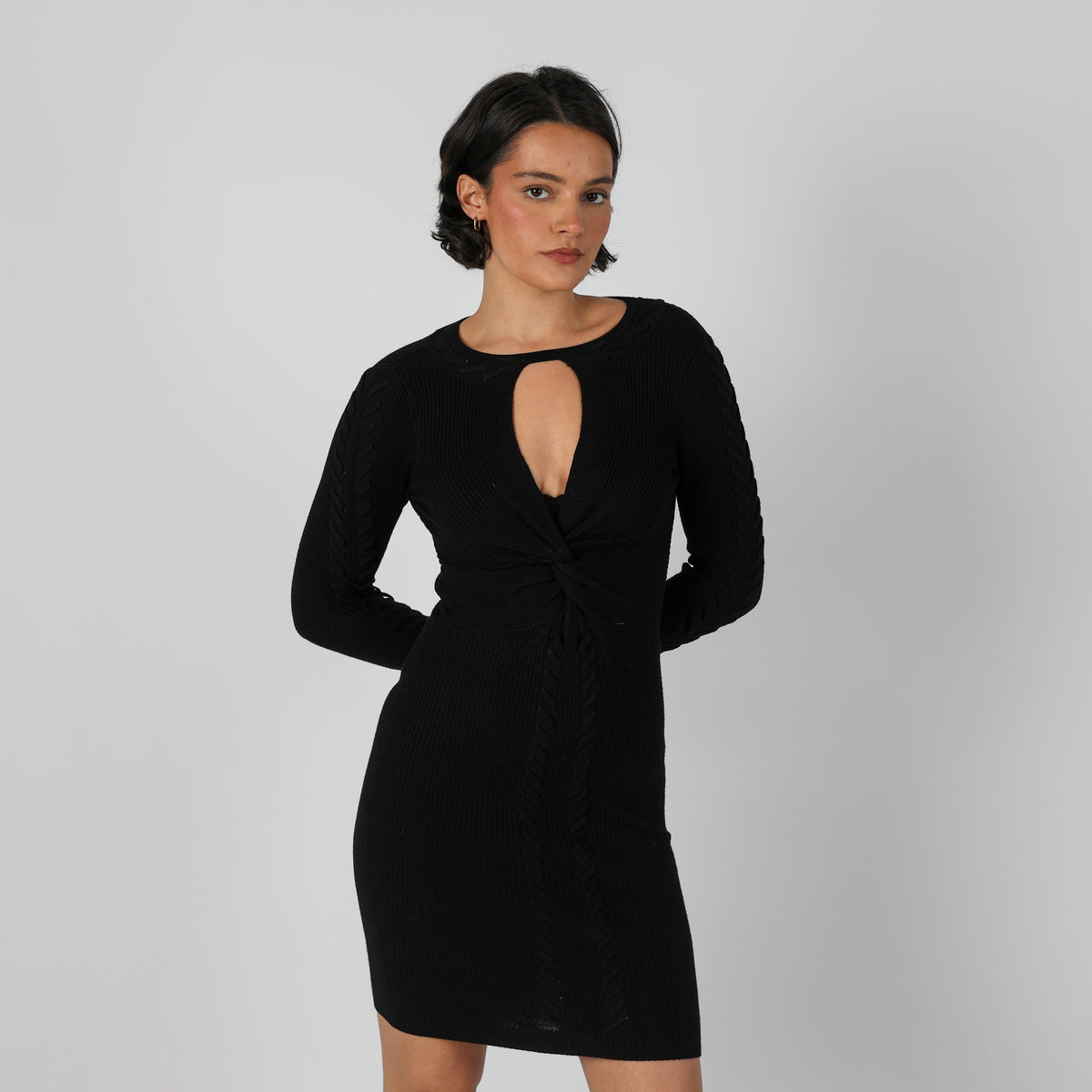 Black Y2K Guess Knitted Midi Dress (XS)