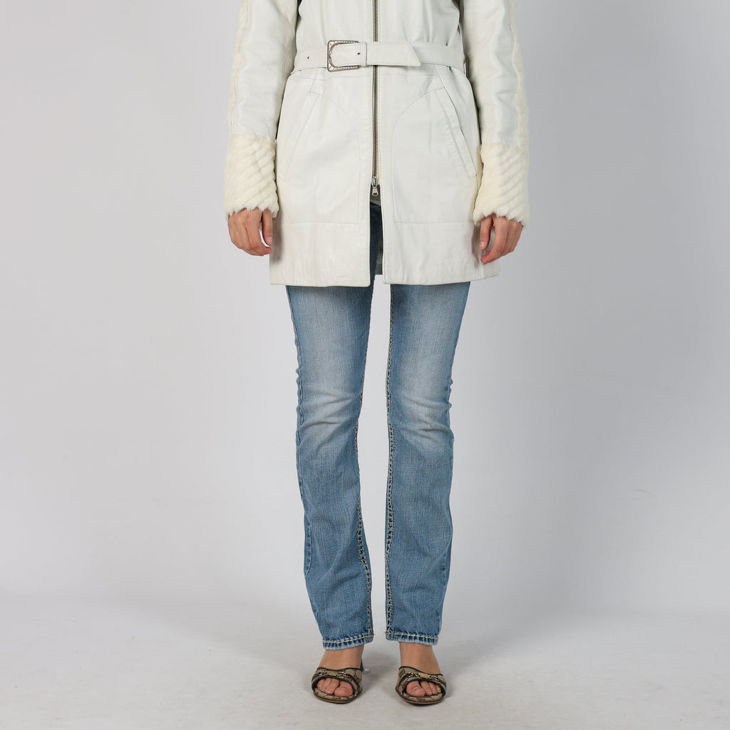 White Y2K Vera Pelle Leather Jacket Faux leather (S)
