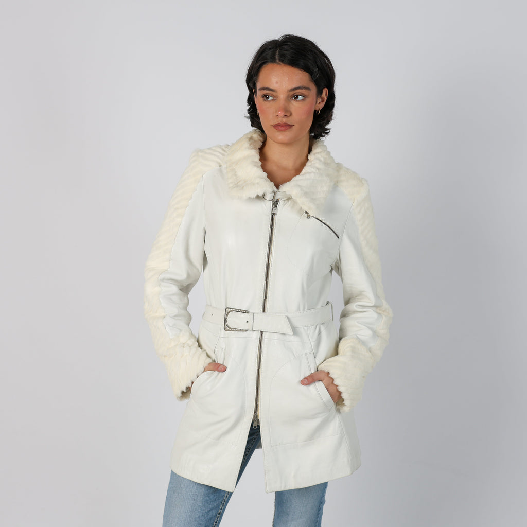 White Y2K Vera Pelle Leather Jacket Faux leather (S)