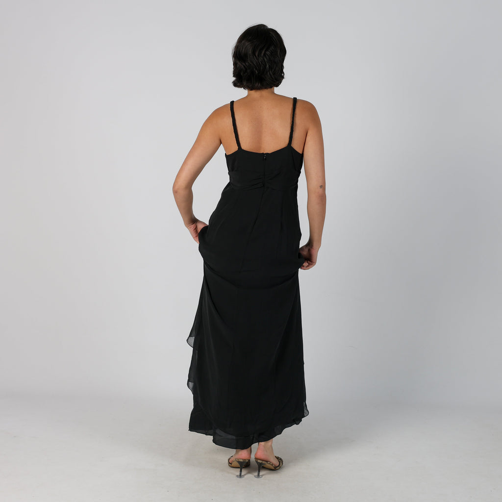 Black Y2K Marella Woven Maxi Dress (S)