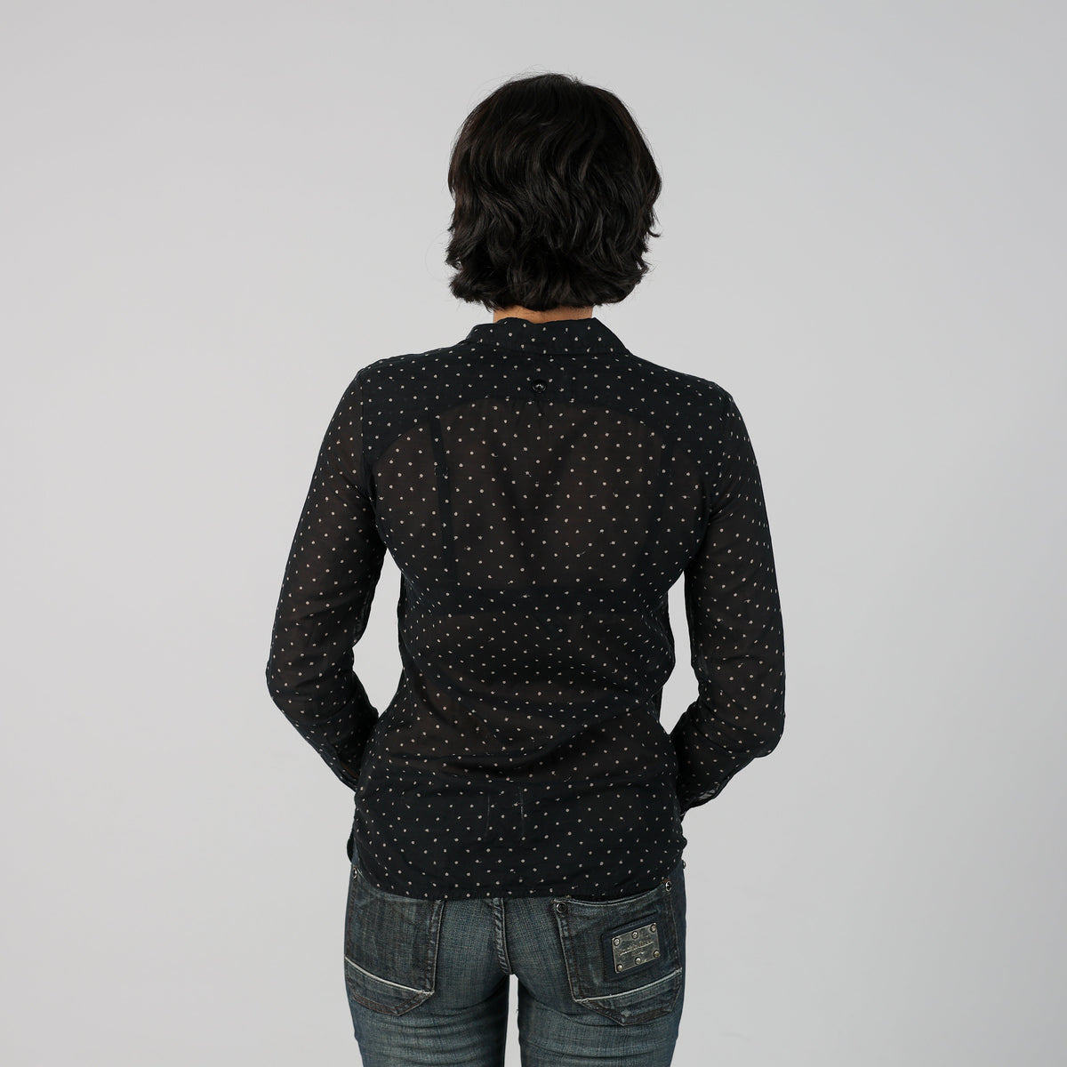 Black Y2K Diesel Shirt Semi-sheer (S)
