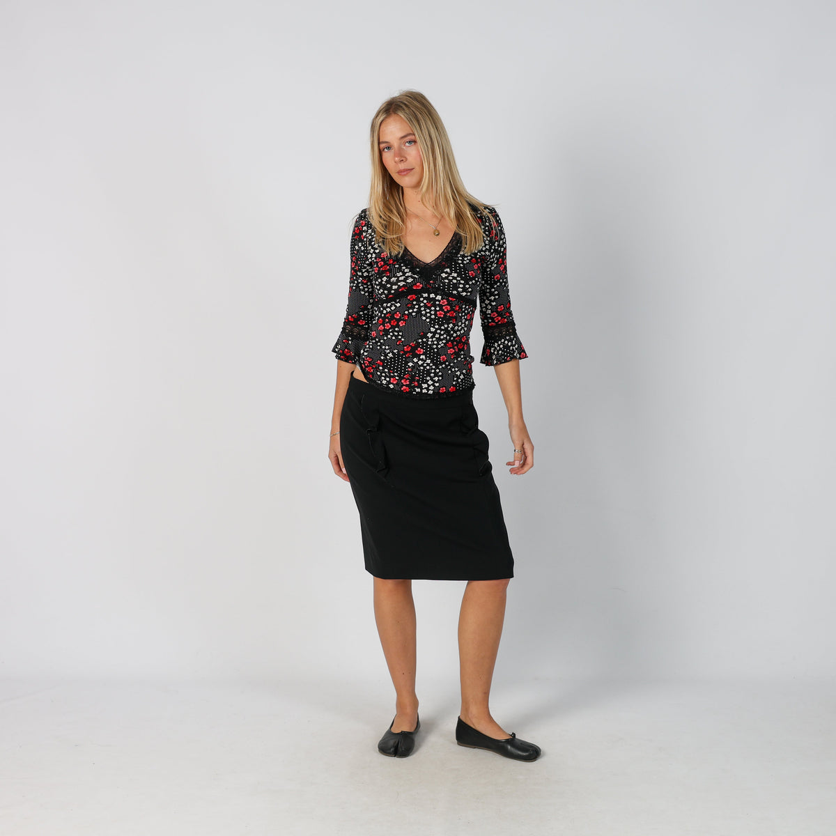 Black Y2K Moschino Woven Midi Skirt (10)