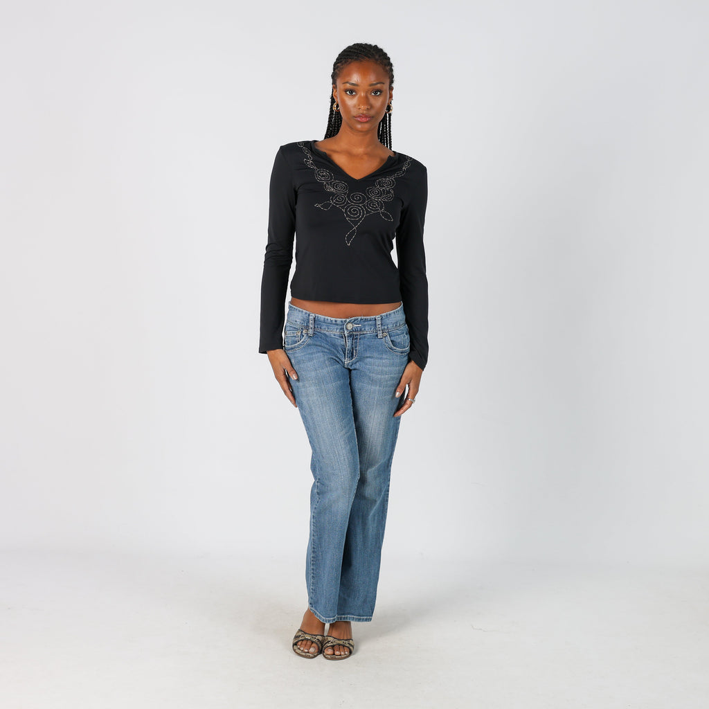 Light Blue Y2K Maurices Straight Jeans (S)
