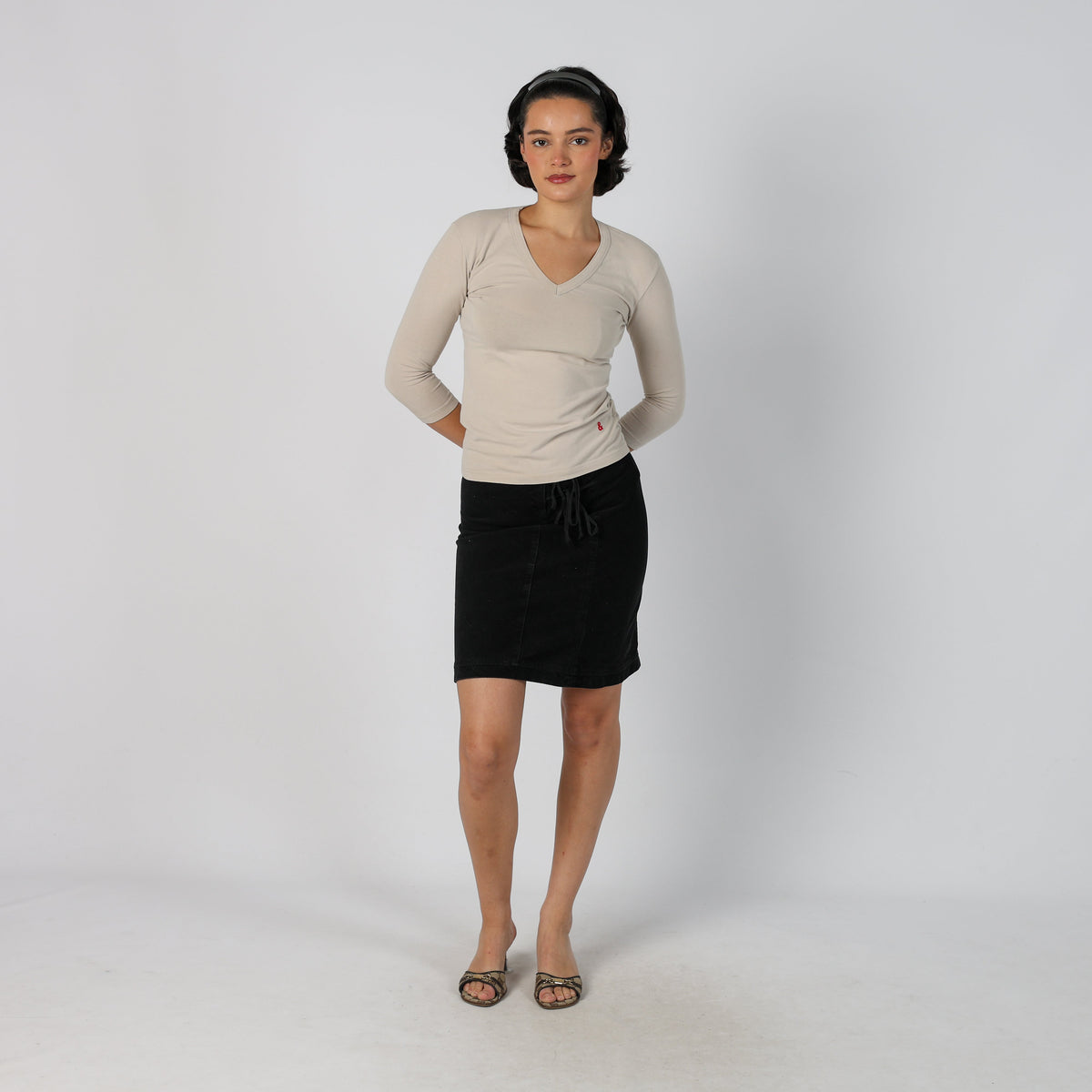 Black Y2K Sisley Cord Casual Trousers (XS)