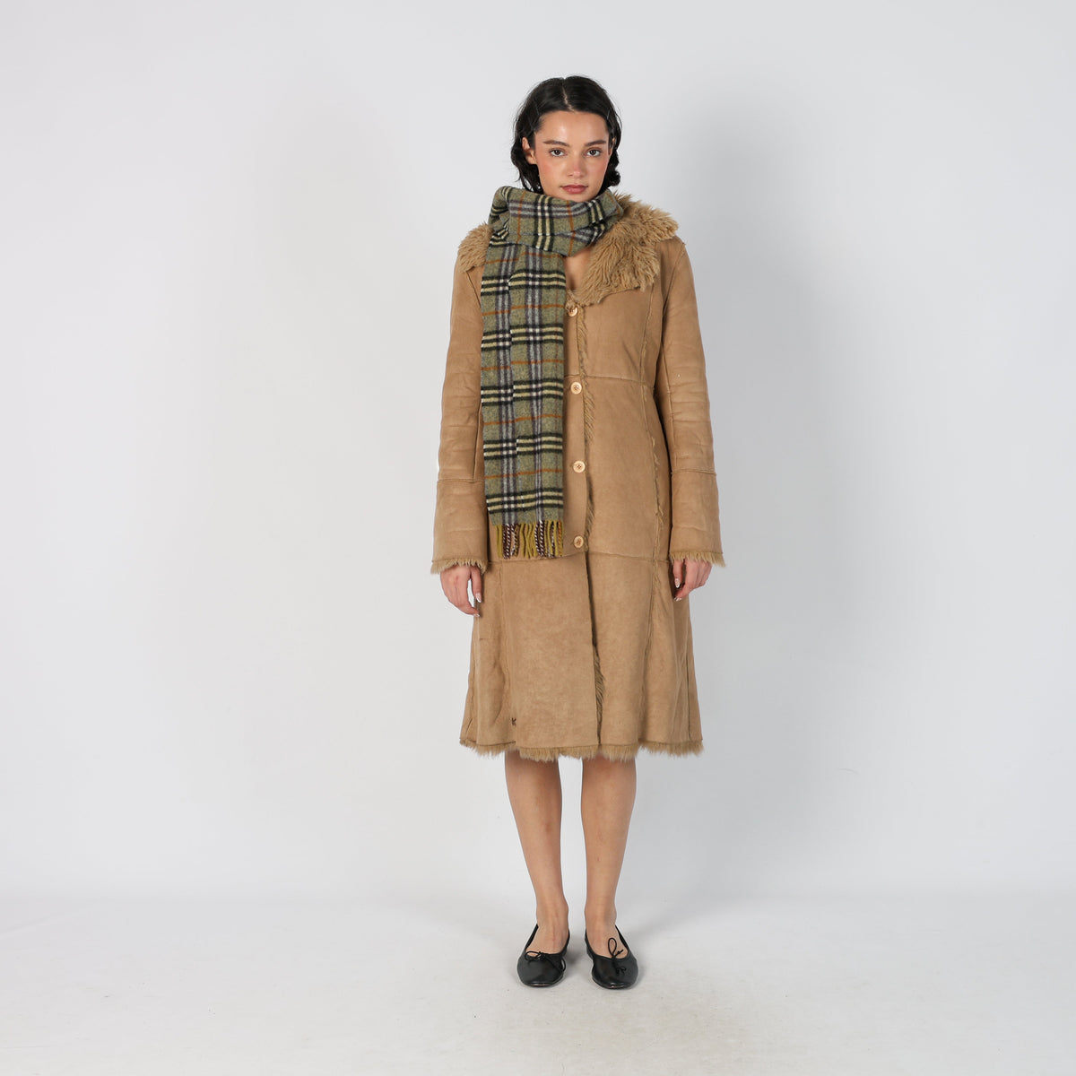 Tan Y2K V.B. Afghan Coat (M)