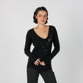 Black Y2K Guess Long Sleeve Top (M)
